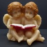 Figurine deux anges peinte en cire d'abeille