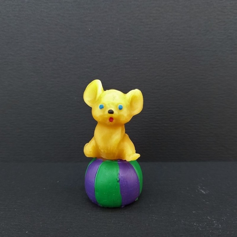 Figurine souris et ballon en cire d'abeille