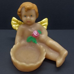 Figurine ange avec fleur porte bougie