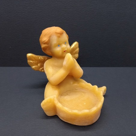 Figurine ange porte bougie en cire d'abeille