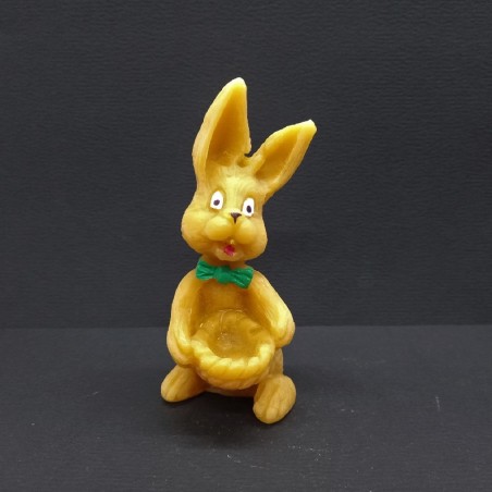 Figurine lapin et panier en cire d'abeille