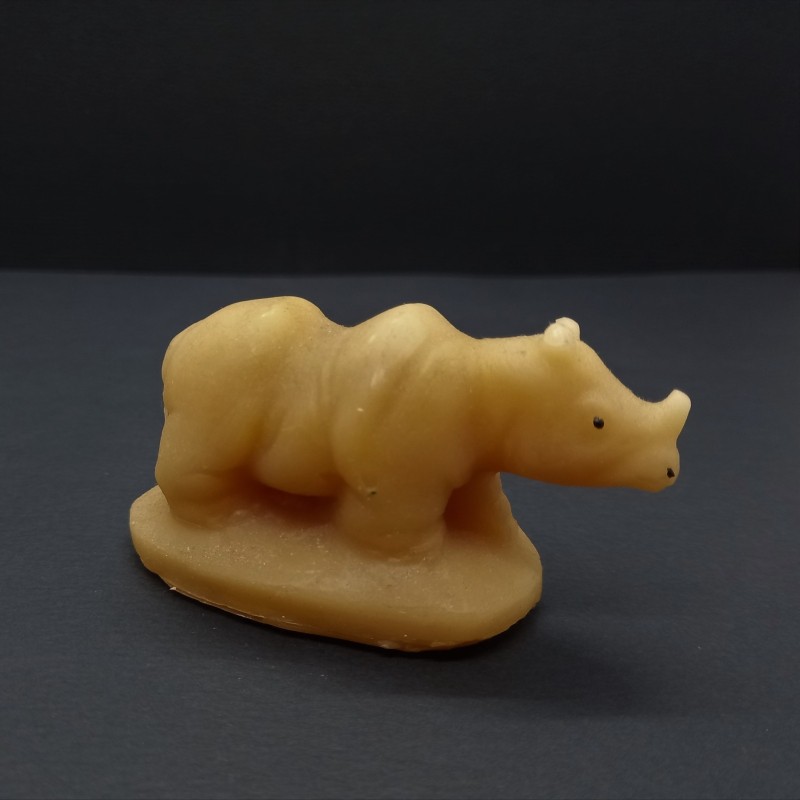 Figurine rhinocéros en cire d'abeille