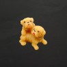 Figurine duo de chiens en cire d'abeille