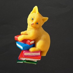 Figurine chat et livres en...