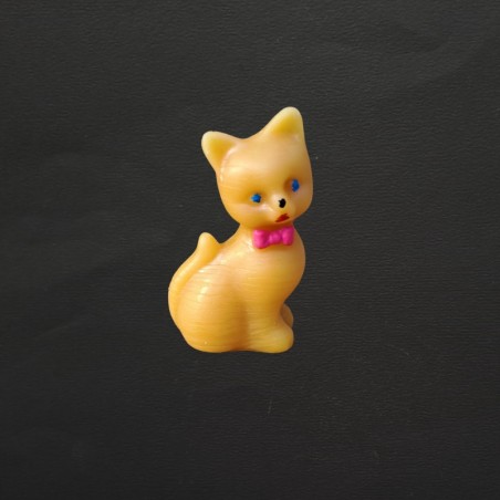 Figurine chat avec nœud en cire d'abeille