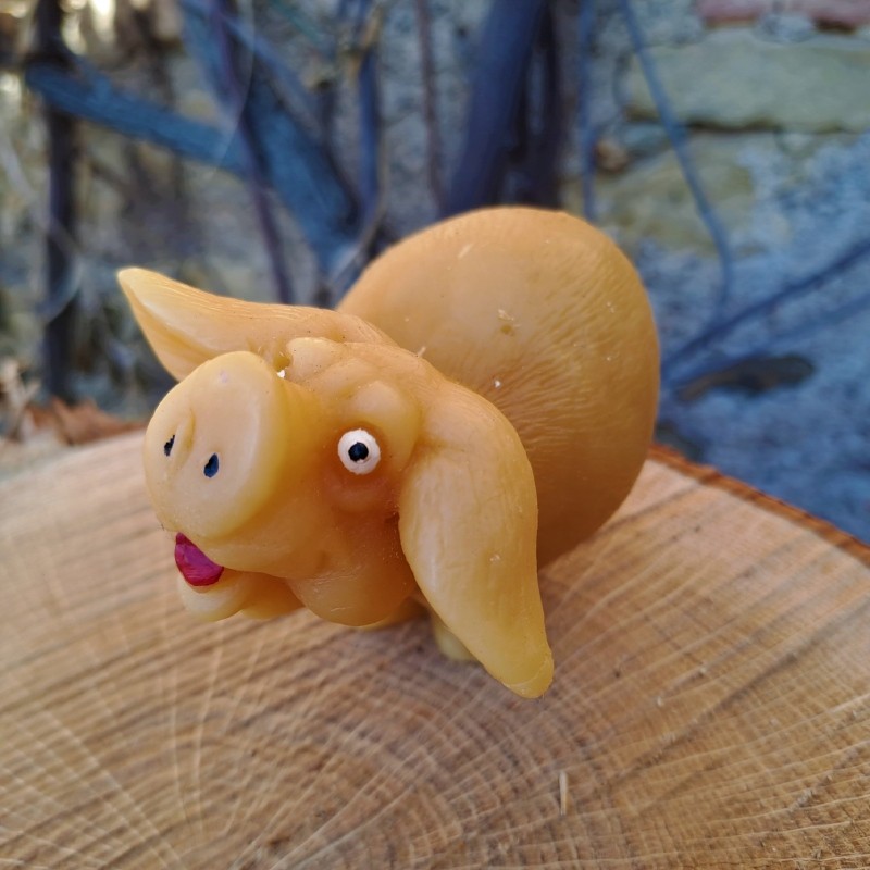 Figurine cochon en cire d'abeille