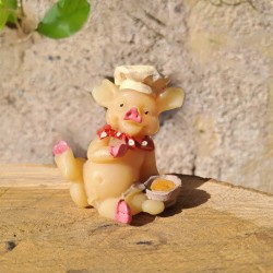 Figurine cochon gourmand en...