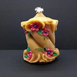 Bougie torsade avec fleurs...